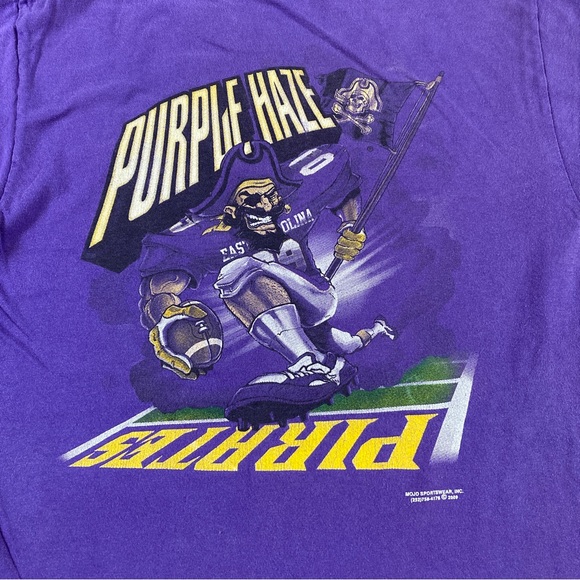 ECU East Carolina University Pirates Shirt Purple Haze - Picture 2 of 10